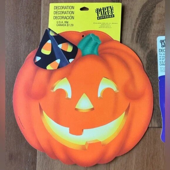 NOS Vintage 6 Halloween Die Cuts Hallmark 1980s 1990s Ghost Bat Skeleton JOL NEW - Picture 6 of 7